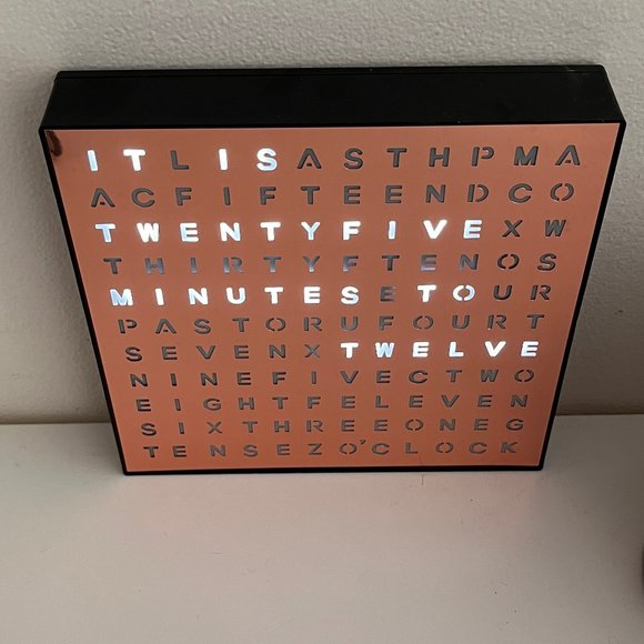 LED Word Desk Clock - LED Text Display - Powered by USB Cable -7.8" X 7.8" X 2" - Picture 6 of 9